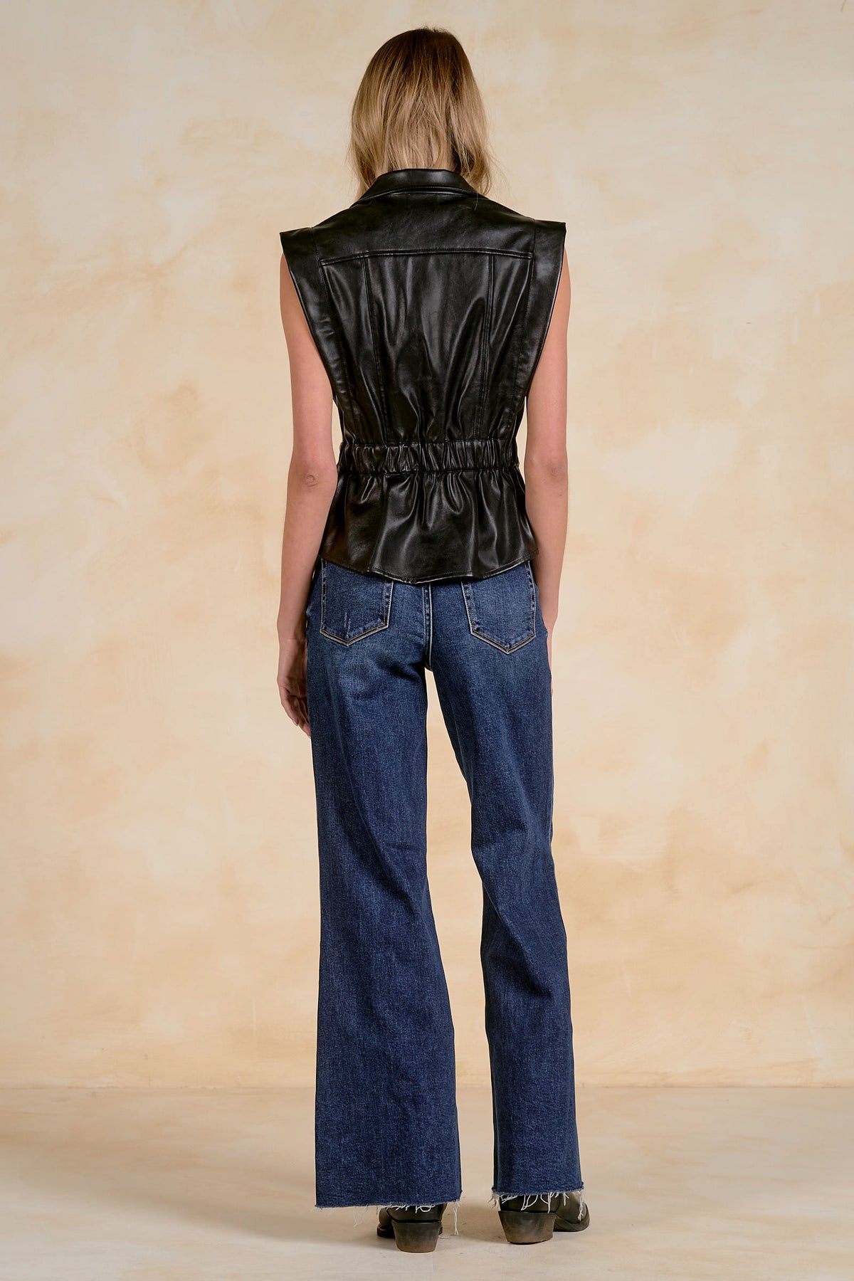 Sleeveless Leather Jacket
