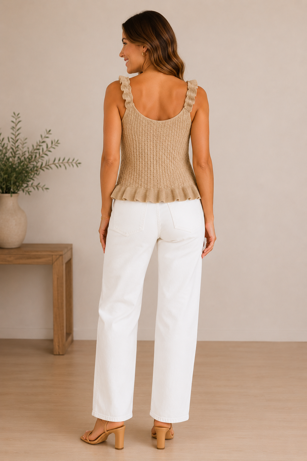 Knit Ruffle Sweater Top
