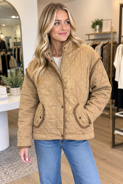 Corduroy Trim Jacket