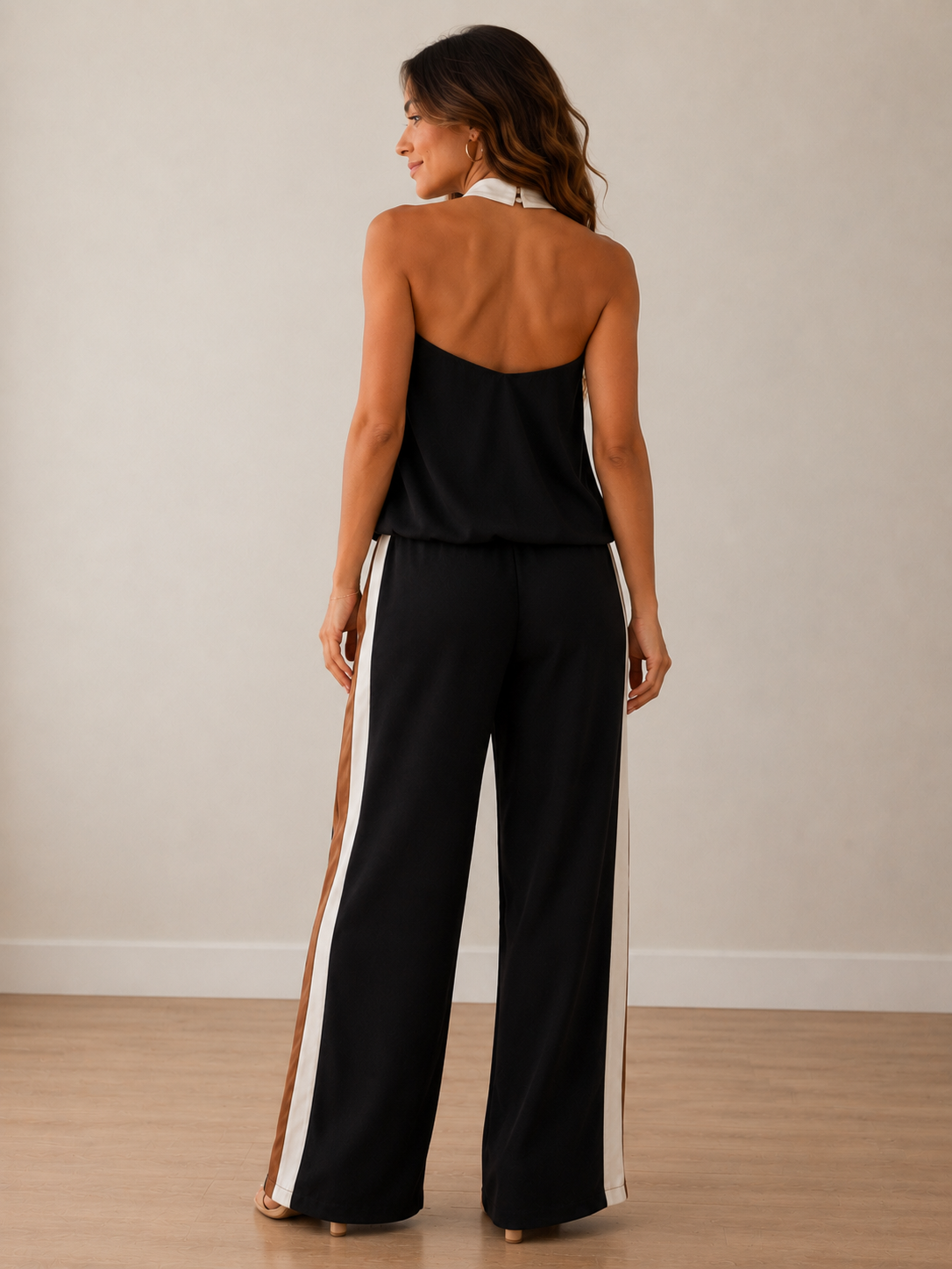 Satin Color Block Pants