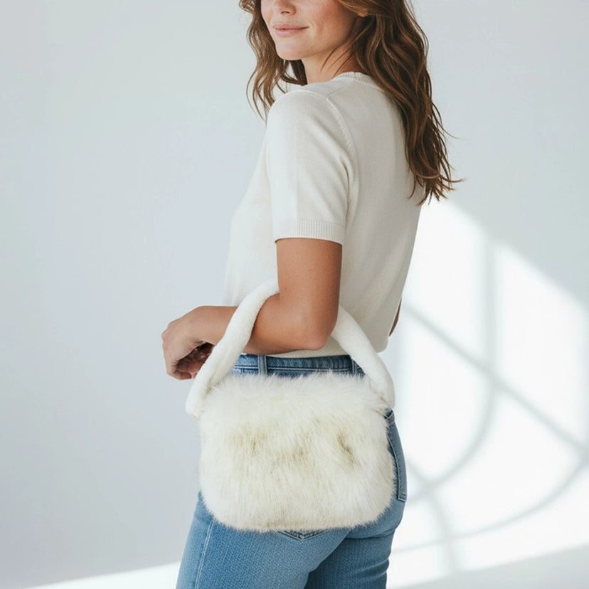 Furry Faux Fur Clutch Bag