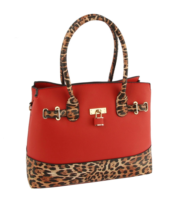 Le Miel Red Satchel Handbag