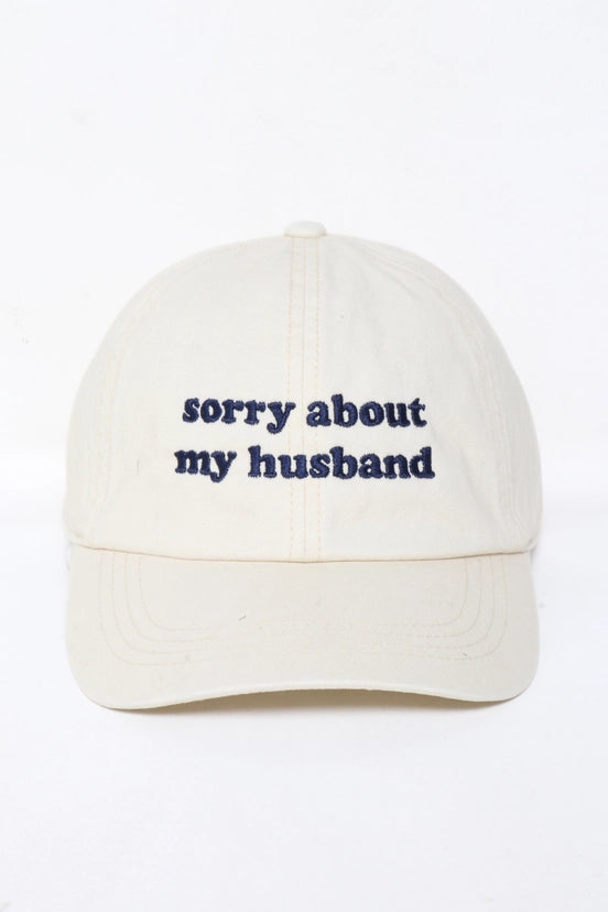 Sorry About My Husband Cap - Beige
