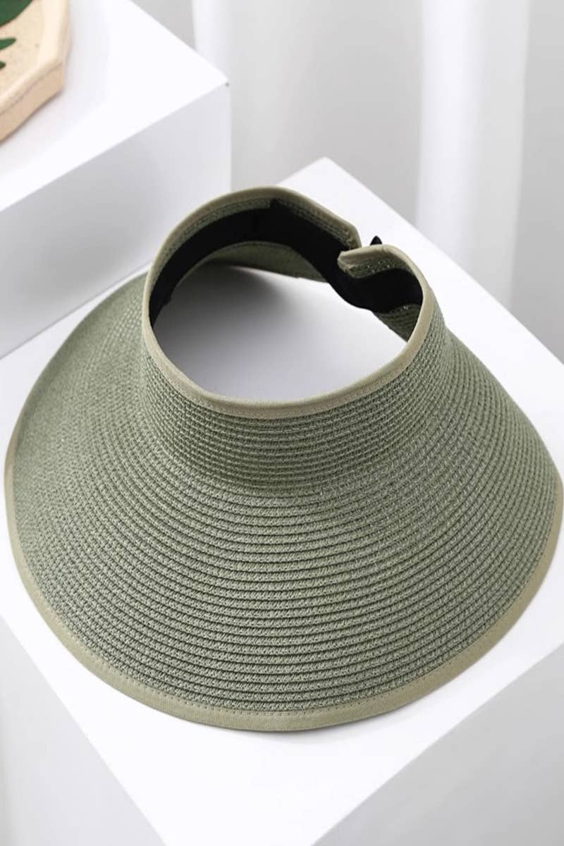 Sun Visor Ponytail Straw Hat