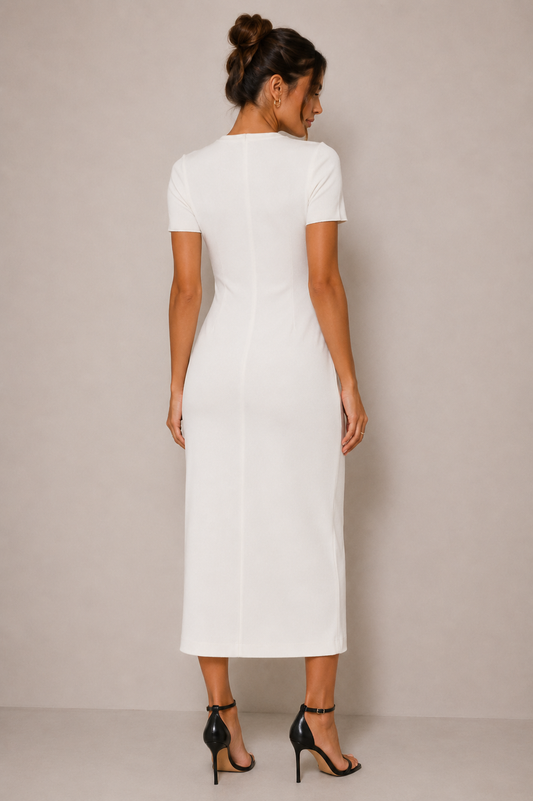 Contrast Ribbon Sweater Dress