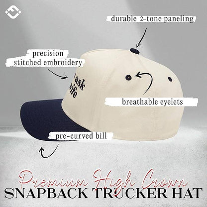 Two Tone Cap - Let Me Ask My Wife - Beige/Navy