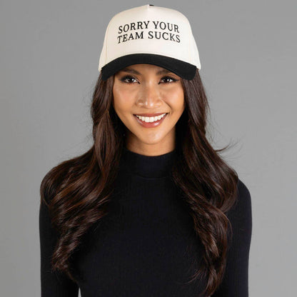 Sorry Your Team Sucks Tan & Black Two-Toned Hat