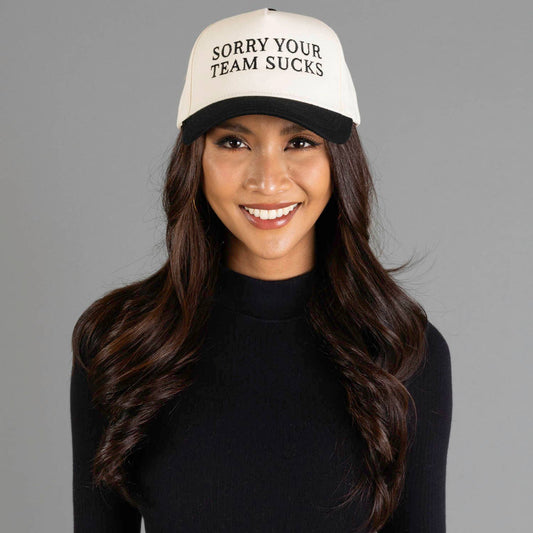Sorry Your Team Sucks Tan & Black Two-Toned Hat