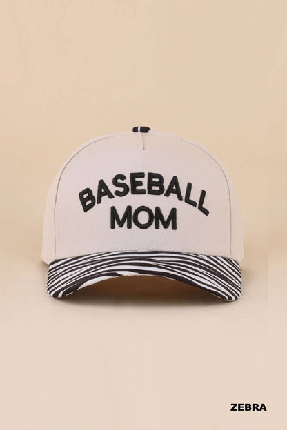 Baseball Mom Two Tone Cotton Hat - Zenana