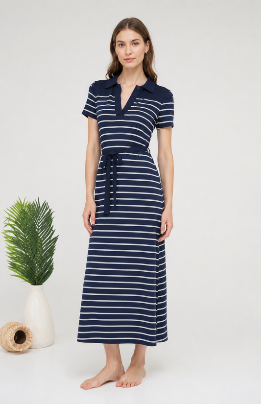 Stripe Ribbed Knit Dress
