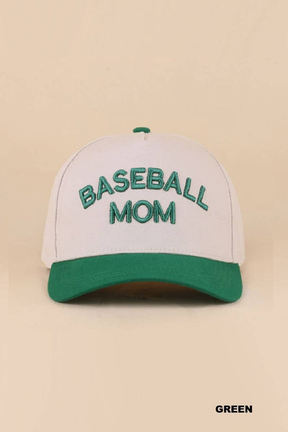 Baseball Mom Two Tone Cotton Hat - Zenana