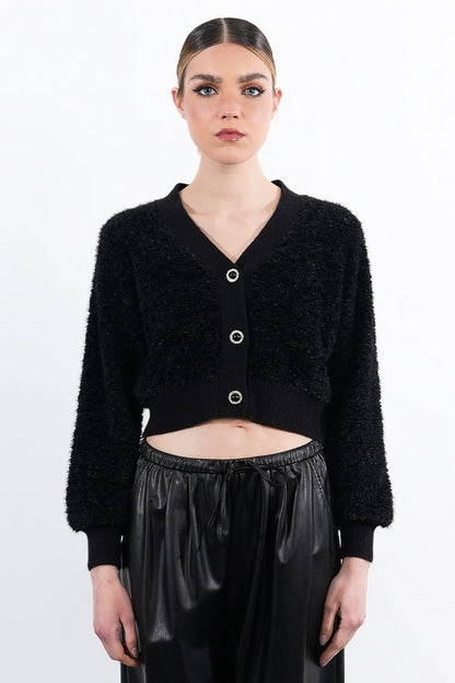 MB Young Ladies Knitted Cardigan Black
