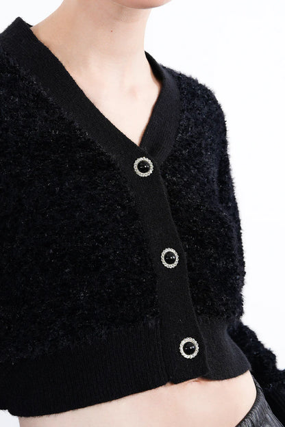 MB Young Ladies Knitted Cardigan Black