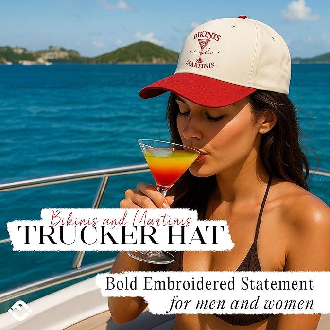 Bikinis and Martinis - Red/Beige