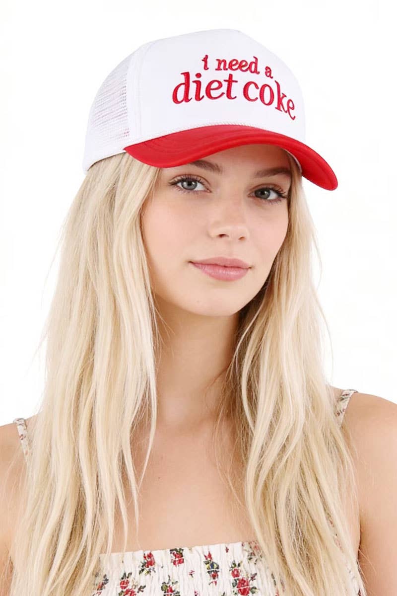 0526 I Need A Diet Coke Two Tone Trucker Mesh Hat SI-29248