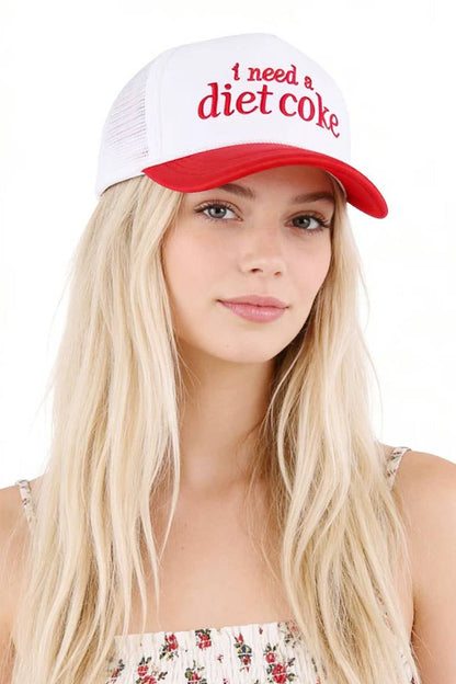 0526 I Need A Diet Coke Two Tone Trucker Mesh Hat SI-29248