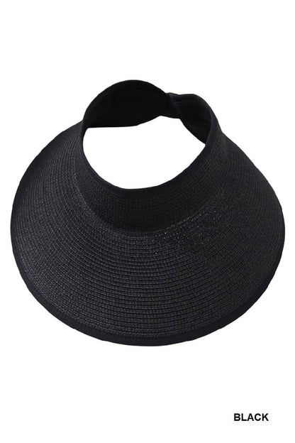 Sun Visor Ponytail Straw Hat