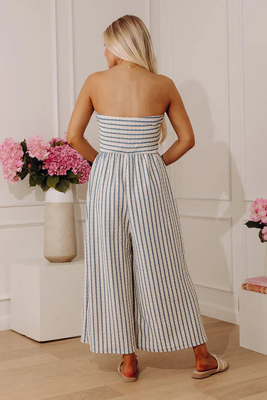Strapless Tie Front Jumpsuit