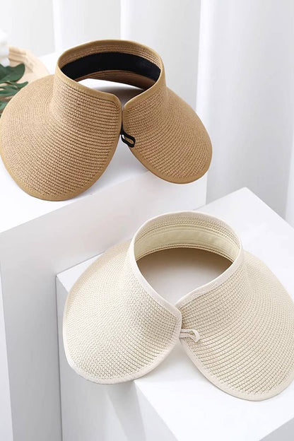 Sun Visor Ponytail Straw Hat