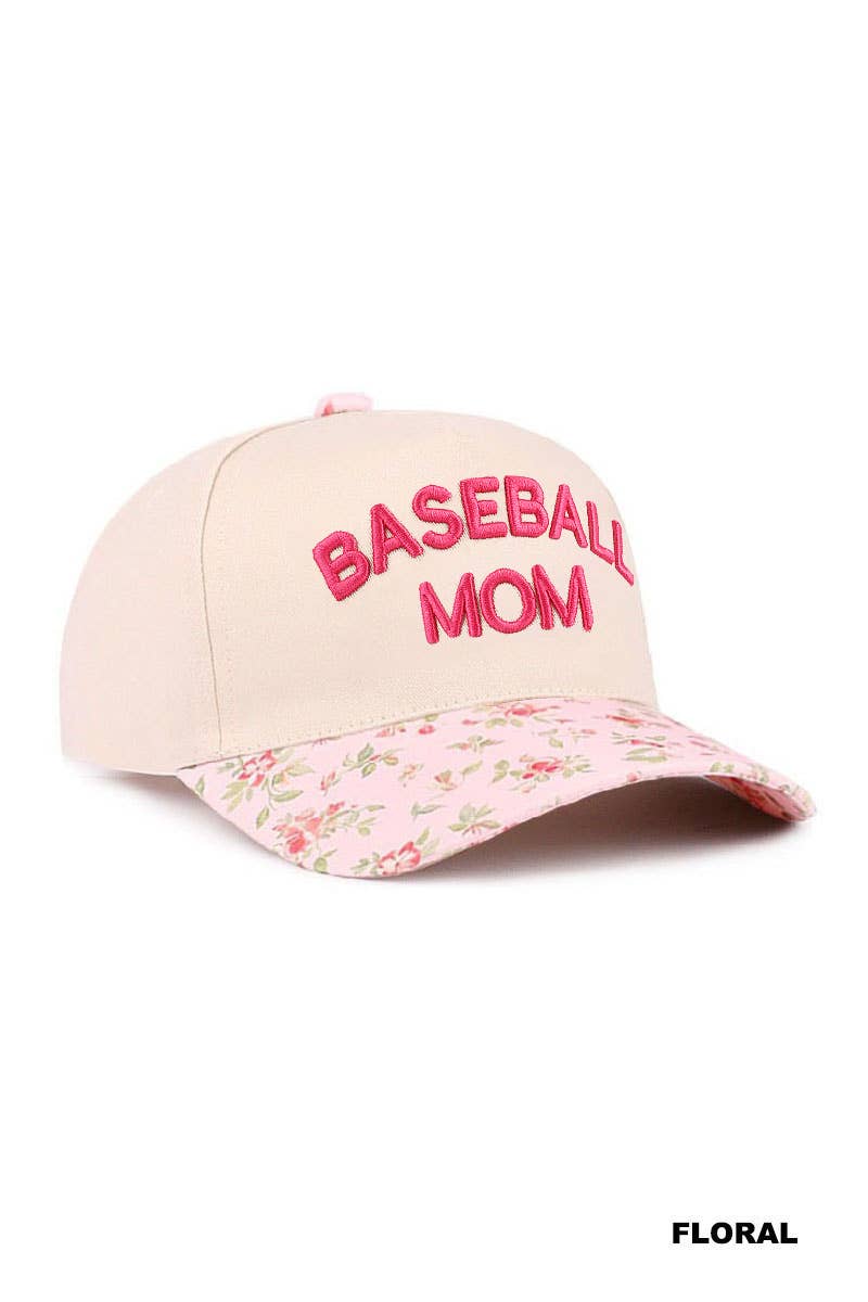 Baseball Mom Two Tone Cotton Hat - Zenana