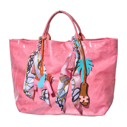 Designer Sandal w/ Scarf Bag Charm