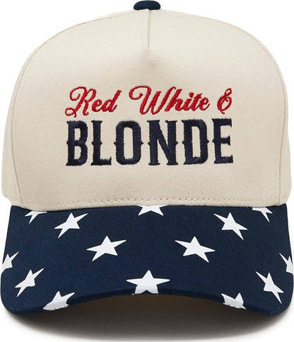 2-Tone Cap - Red White & Blonde - Start Print - Navy/Beige