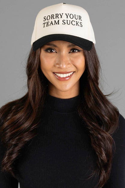 Sorry Your Team Sucks Tan & Black Two-Toned Hat