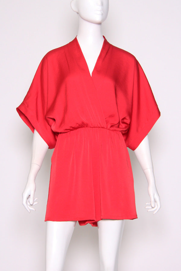 Red Satin Romper