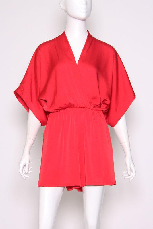 Red Satin Romper