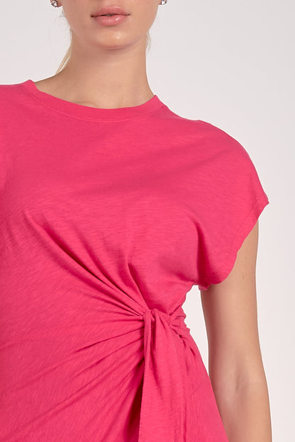 Pink Side Tie Dress
