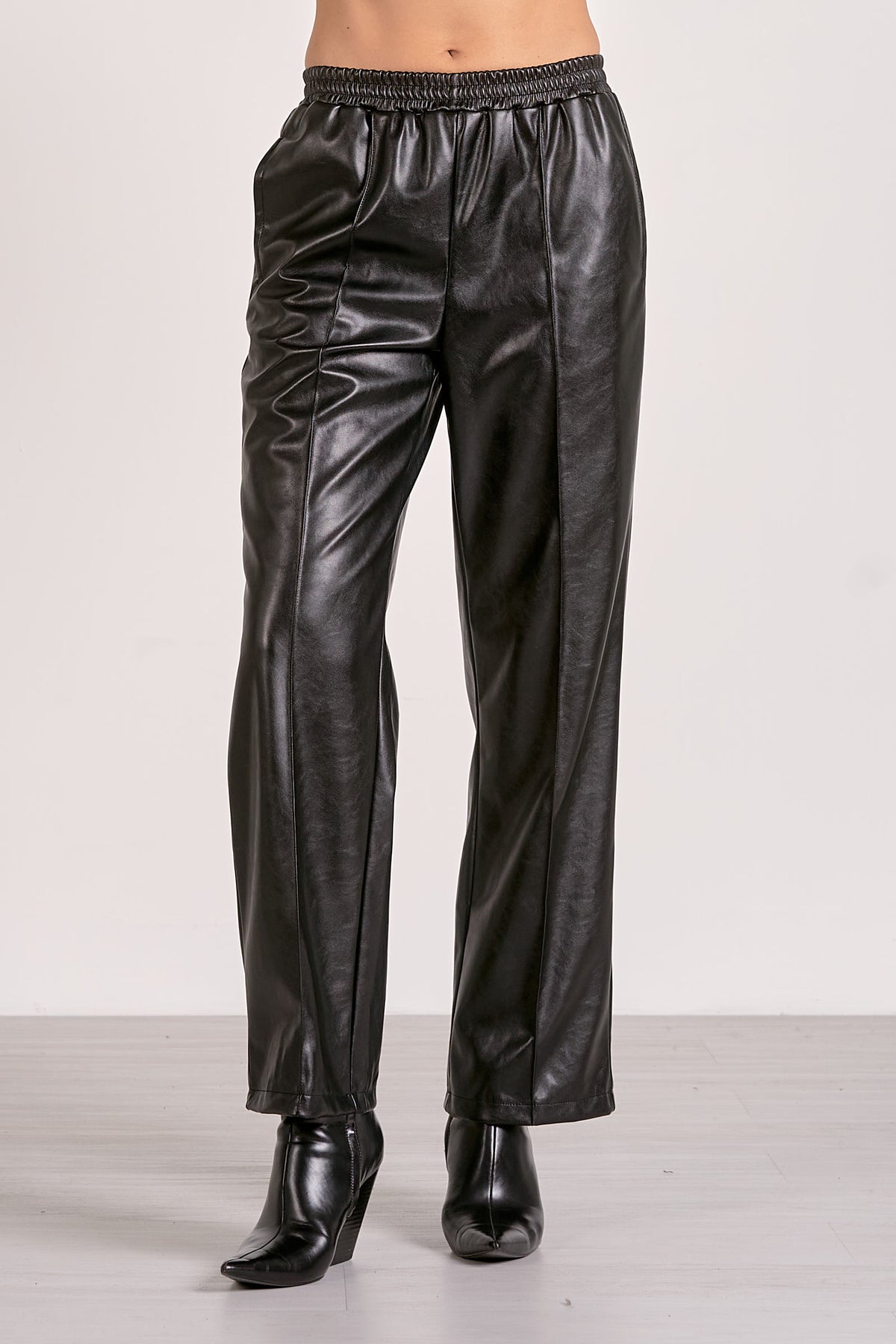 Black Faux Leather Pants