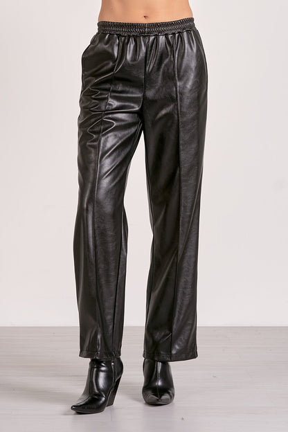 Black Faux Leather Pants