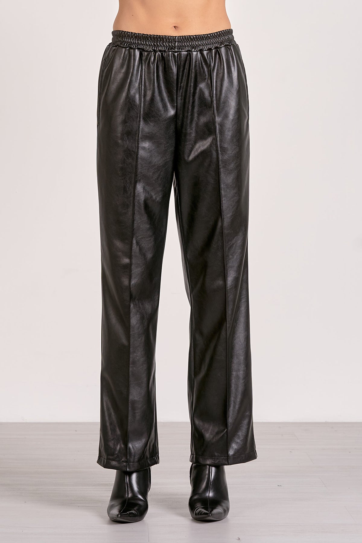 Black Faux Leather Pants