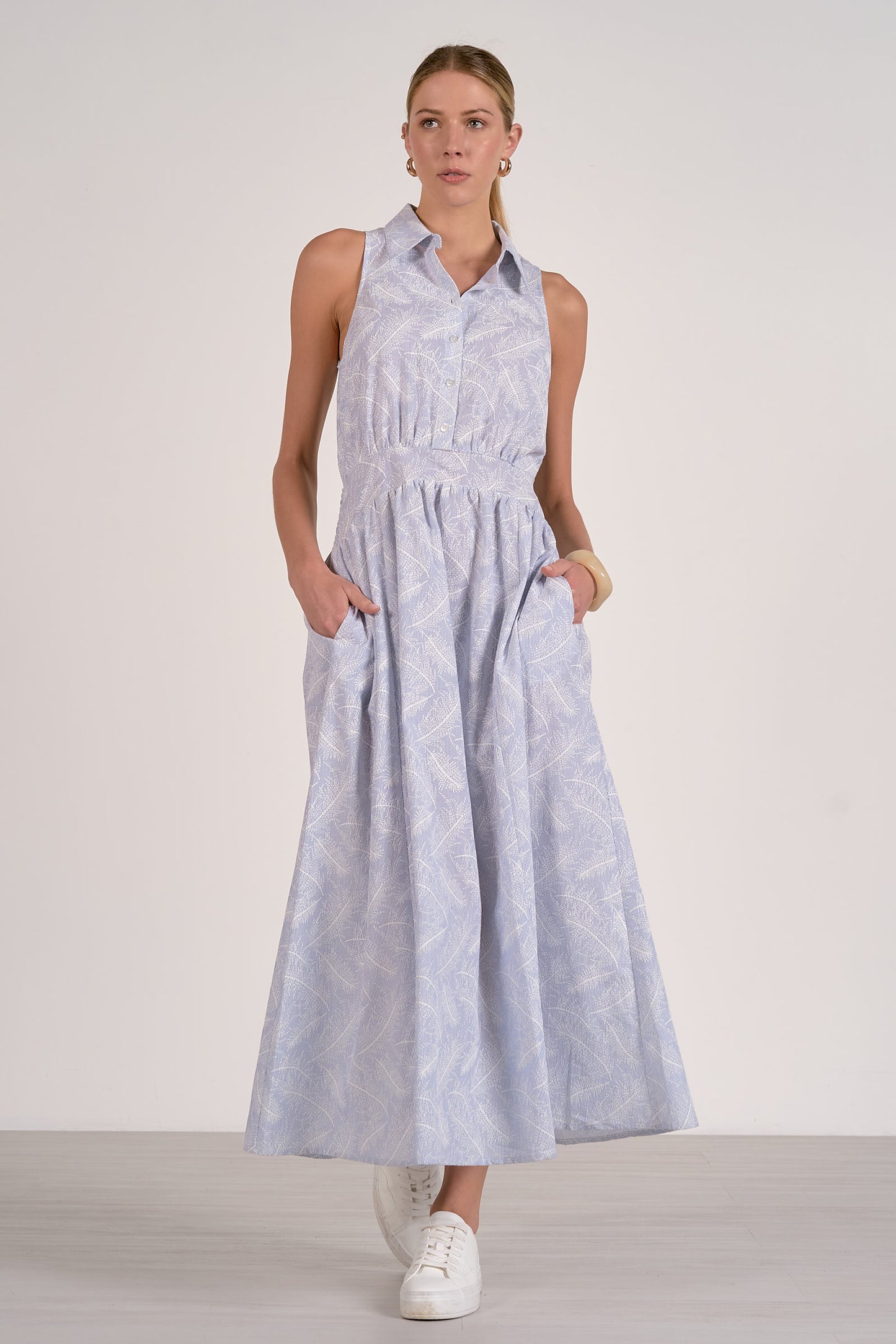 Maxi Collared Accent Dress