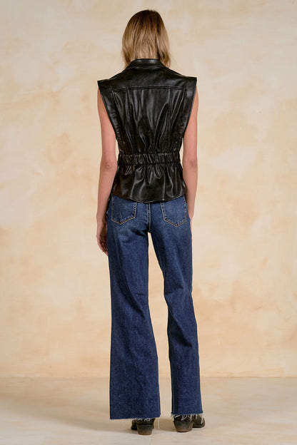 Sleeveless Leather Jacket