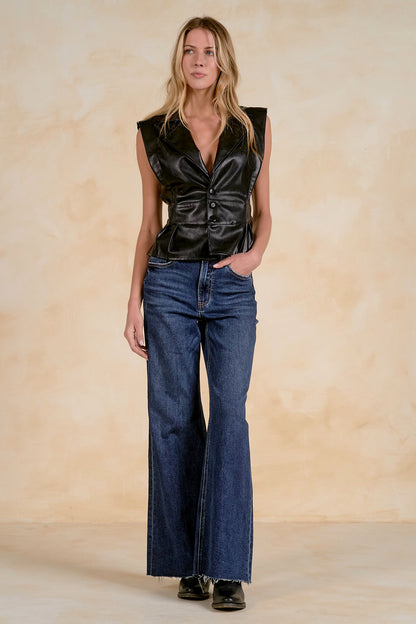 Sleeveless Leather Jacket