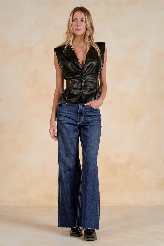 Sleeveless Leather Jacket