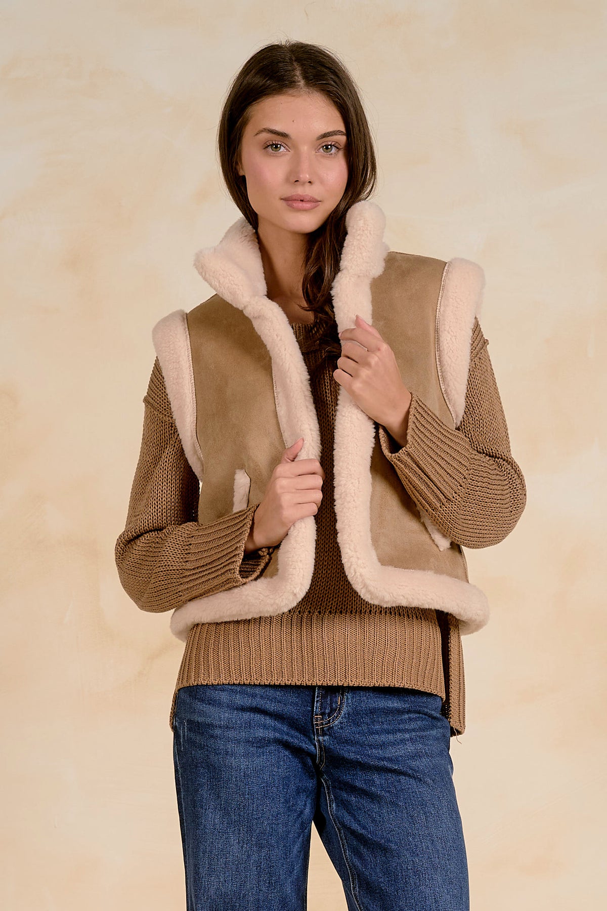 Suede Fur Trim Jacket