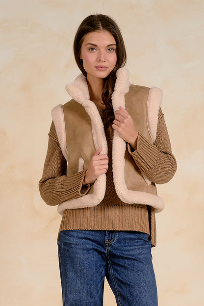 Suede Fur Trim Jacket