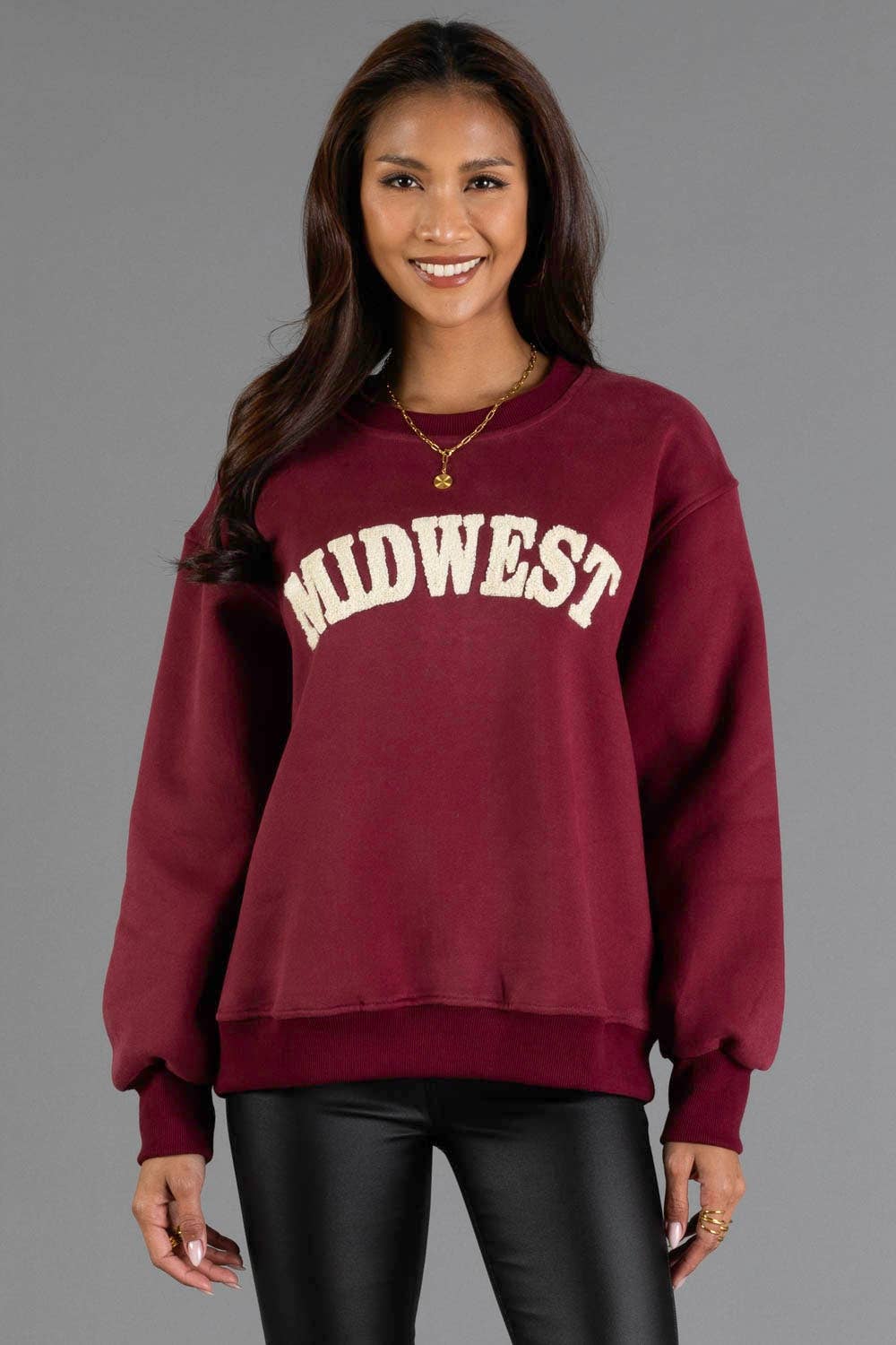 Maroon & Cream Midwest Sweatshirt