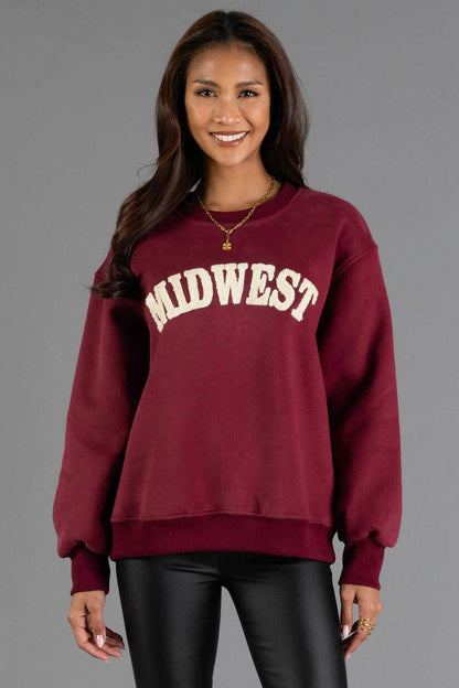 Maroon & Cream Midwest Sweatshirt