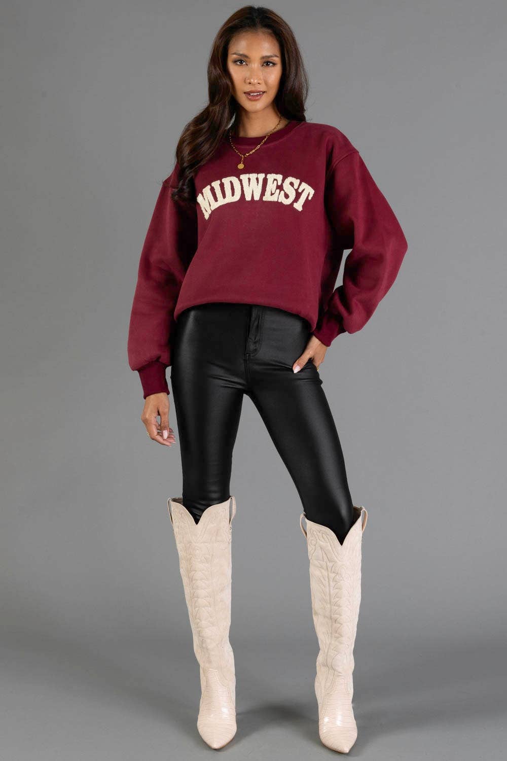 Maroon & Cream Midwest Sweatshirt