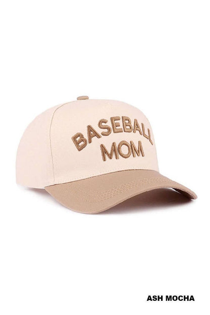 Baseball Mom Two Tone Cotton Hat - Zenana