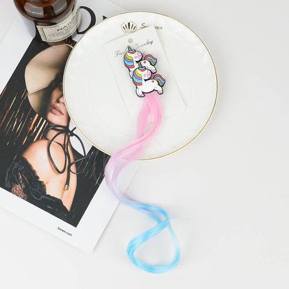 2Pcs Kids Unicorn & Rainbow Wig Hair Clips