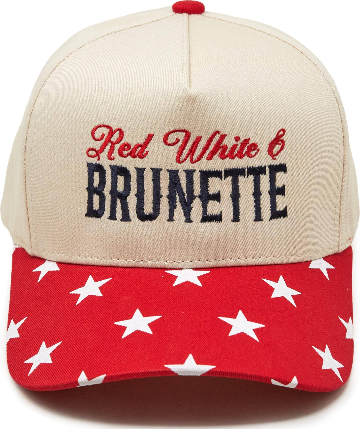 Red White & Brunette - Star Print - Red/Beige