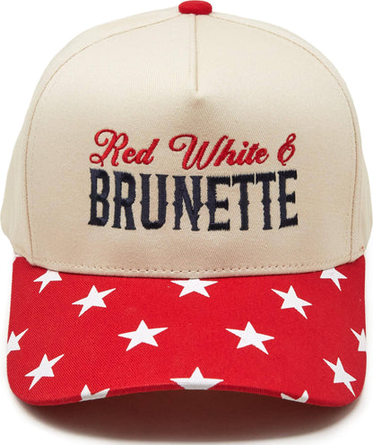 Red White & Brunette - Star Print - Red/Beige