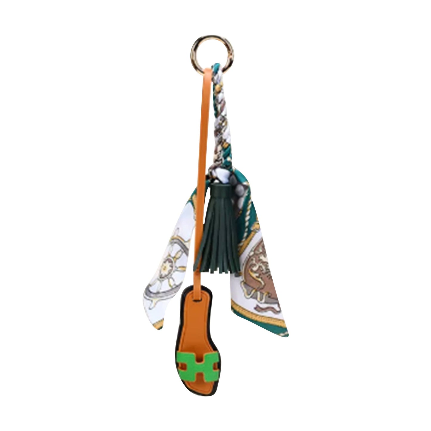 Designer Sandal w/ Scarf Bag Charm