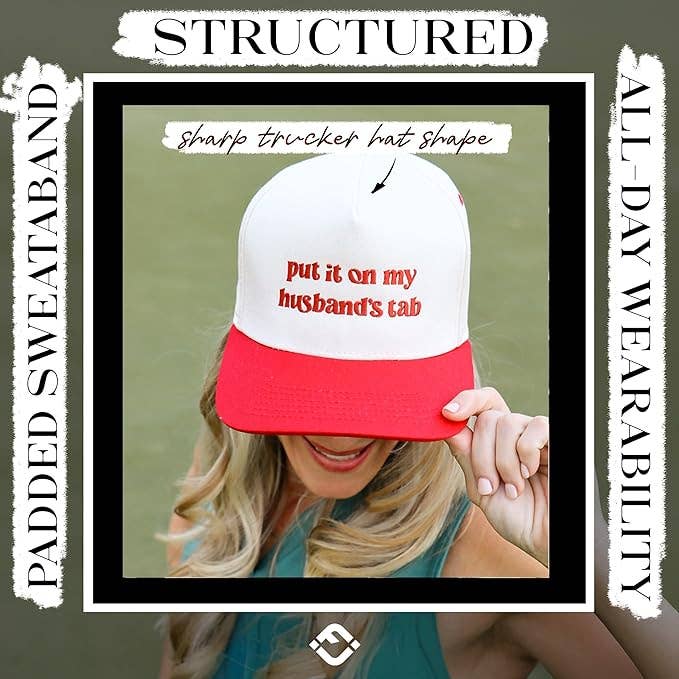 Put It on My Husbands Tab - Beige/Red