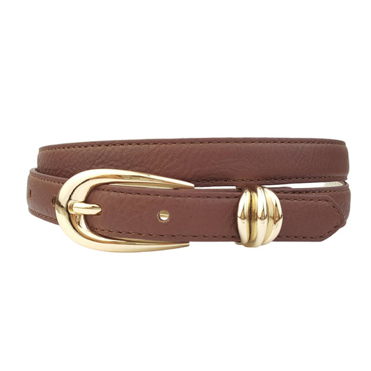 Skinny Gold Tone Buckle and Loop Belt