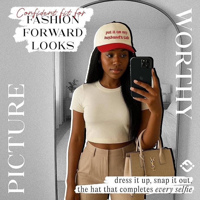 Put It on My Husbands Tab - Beige/Red